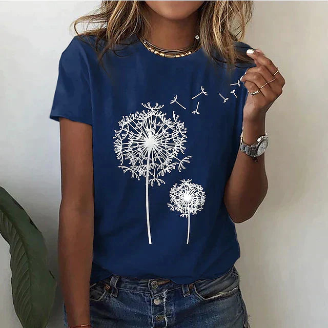 Manon – T-shirt d’été à col rond et manches courtes femme