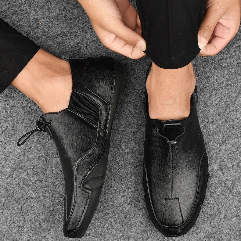 Mocassins d'été pour homme en cuir véritable avec confort durable et élégance décontractée