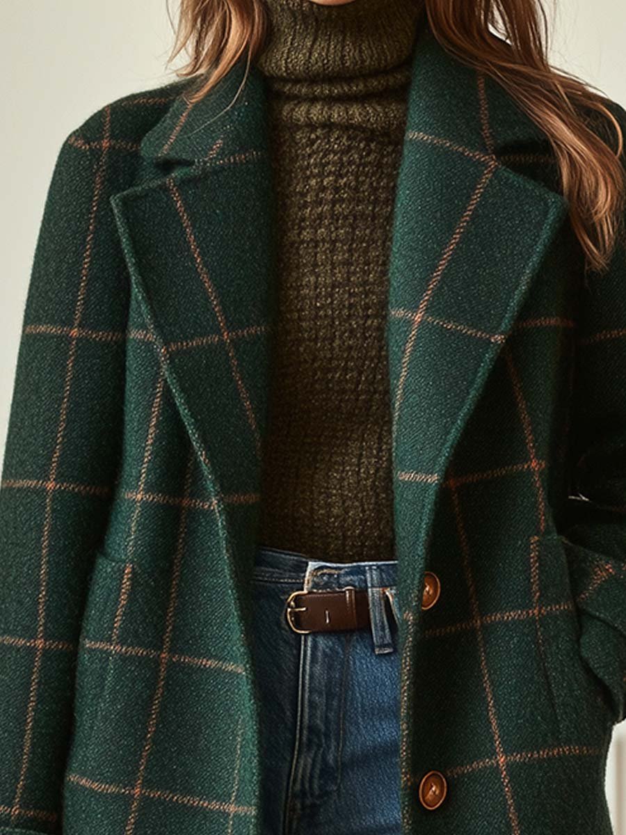 Oriane – Manteau à carreaux femme