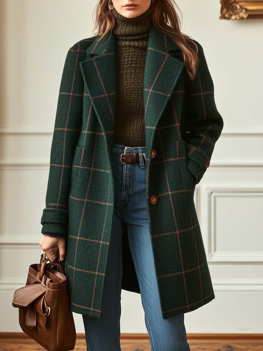 Oriane – Manteau à carreaux femme