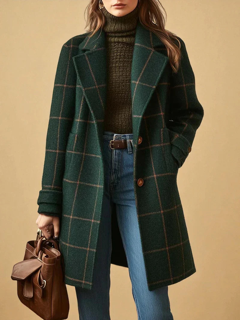 Oriane – Manteau à carreaux femme
