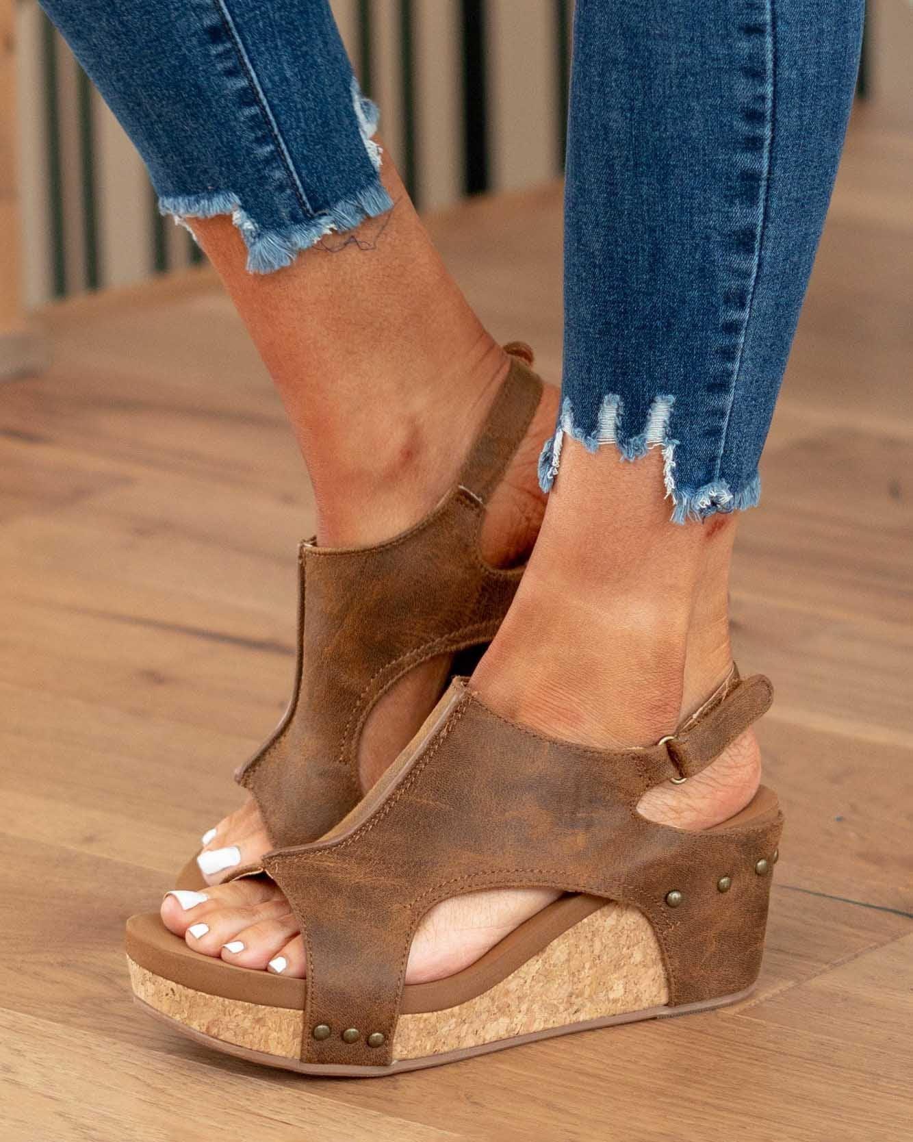Coline – Sandales compensées femme