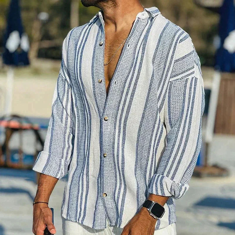 Bastien – Chemise vintage à rayures homme