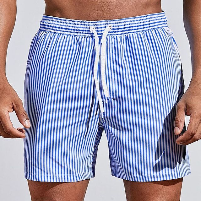 Short de bain rayé pour homme au style marin et confort idéal pour l’été