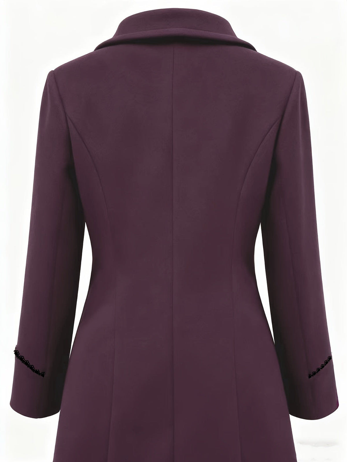 Manteau femme mi-long cintré à col à revers et double boutonnage 7