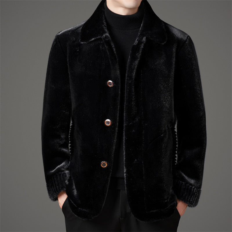 Manteau homme en fausse fourrure coupe ajustée 3