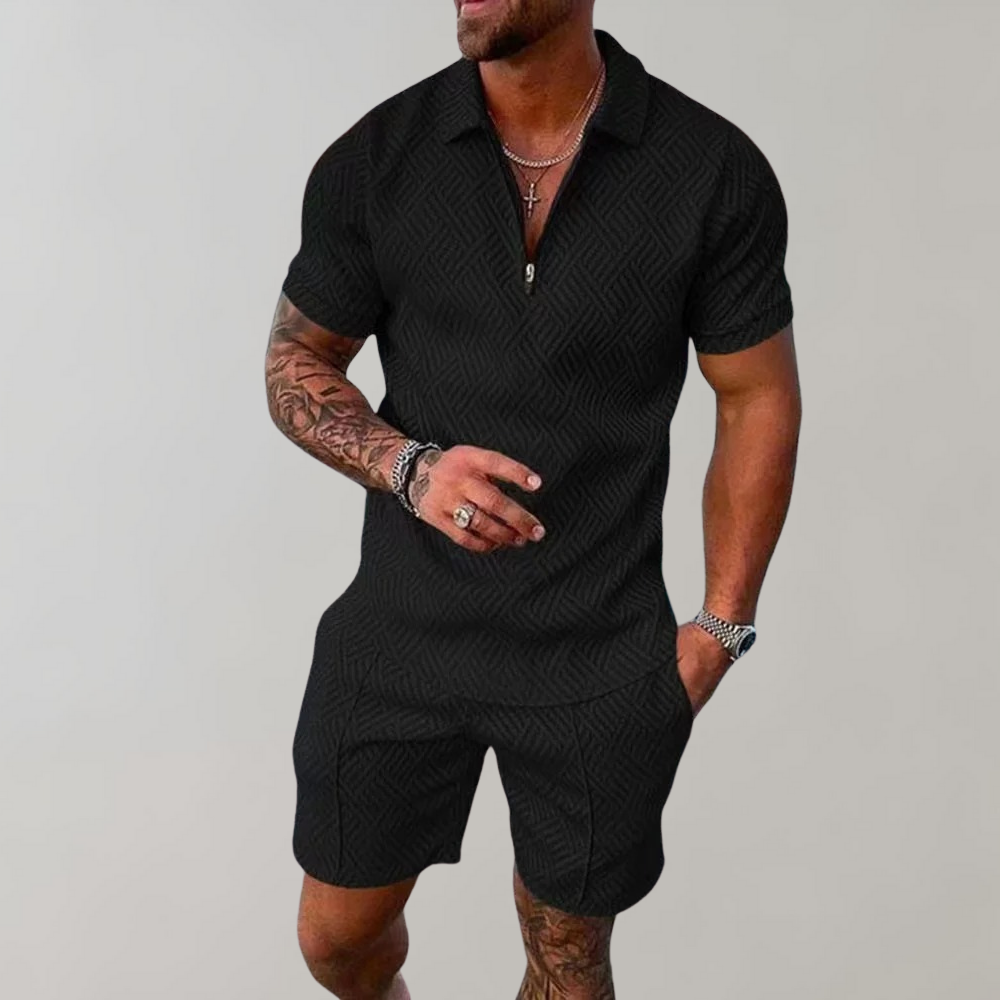 Léo – Ensemble polo et short casual homme