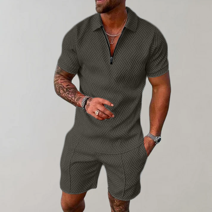 Léo – Ensemble polo et short casual homme