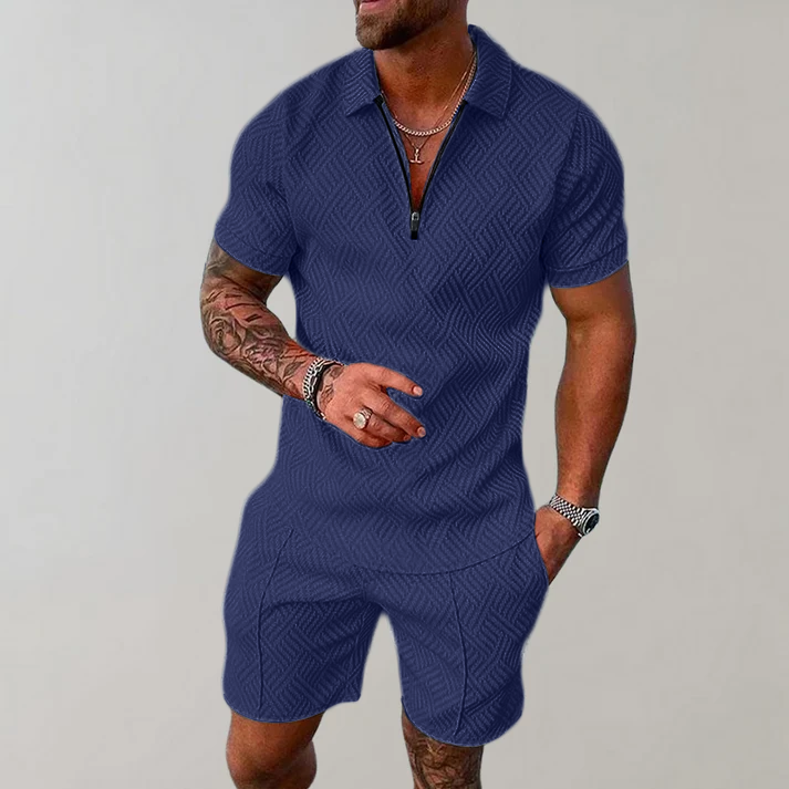 Léo – Ensemble polo et short casual homme