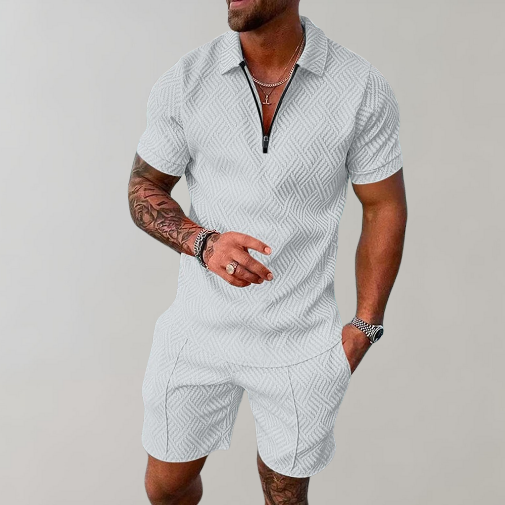 Léo – Ensemble polo et short casual homme