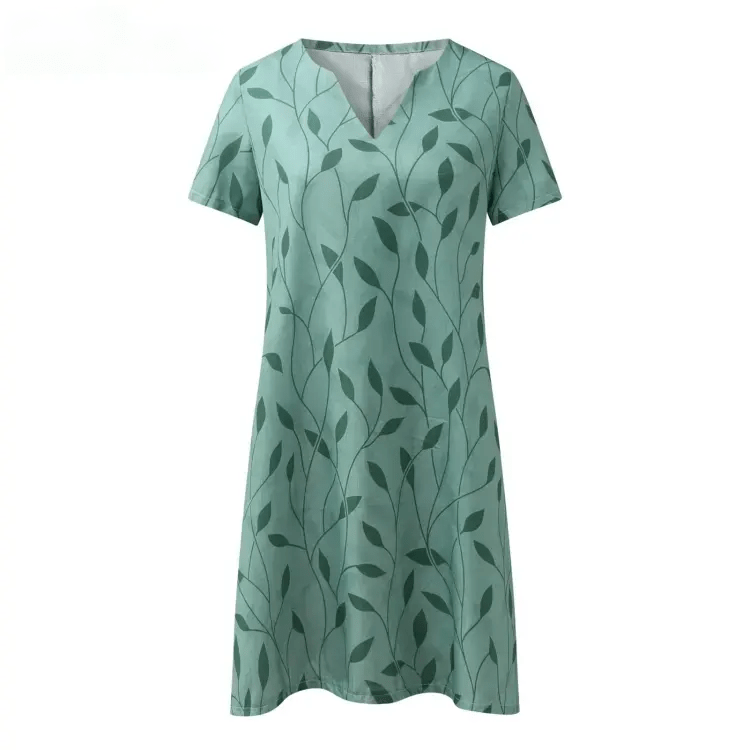 Maëlle – Robe midi à col en V et imprimé femme