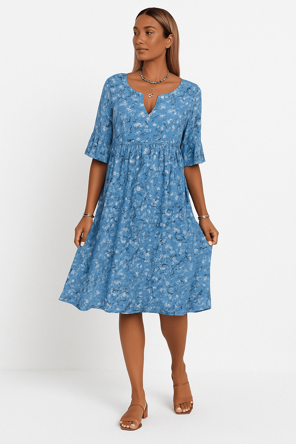 Floriane – Robe midi à fleurs femme