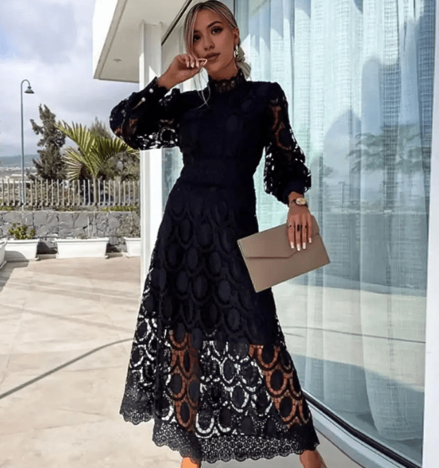 Ophélie – Robe midi en dentelle femme