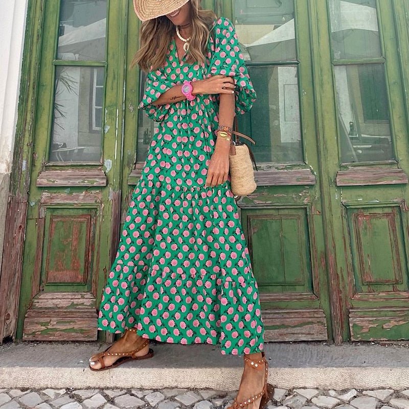 Pauline – Robe maxi à jupe ample femme
