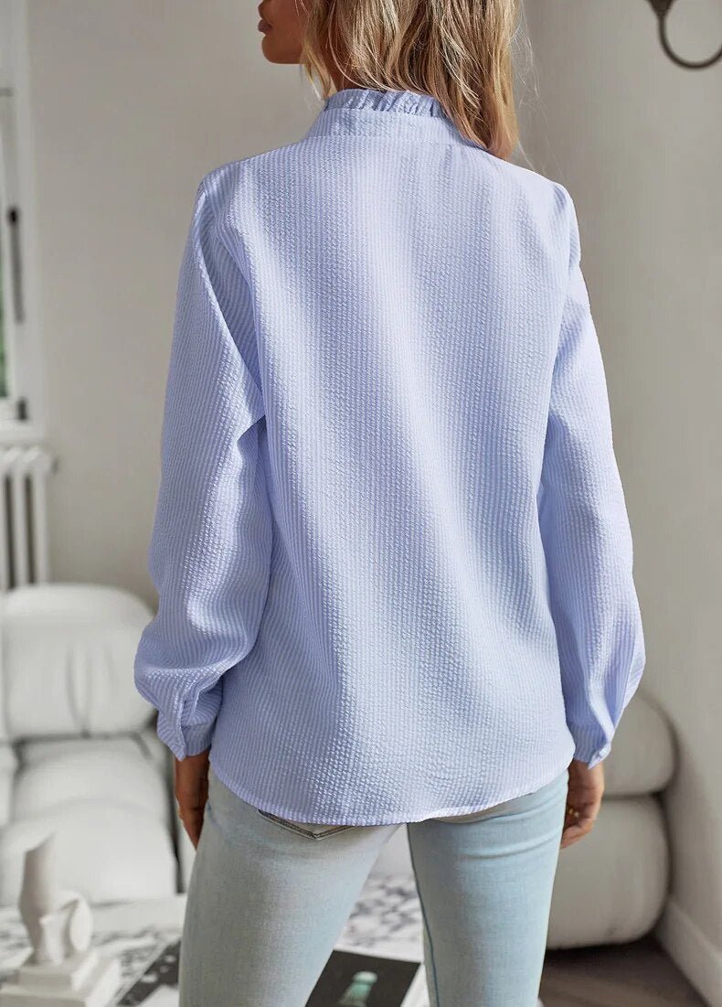 Amélie – Blouse à manches longues avec volants femme