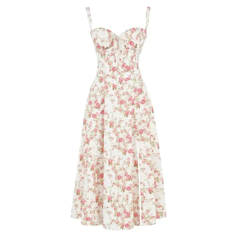Mathilde – Robe midi à corset femme