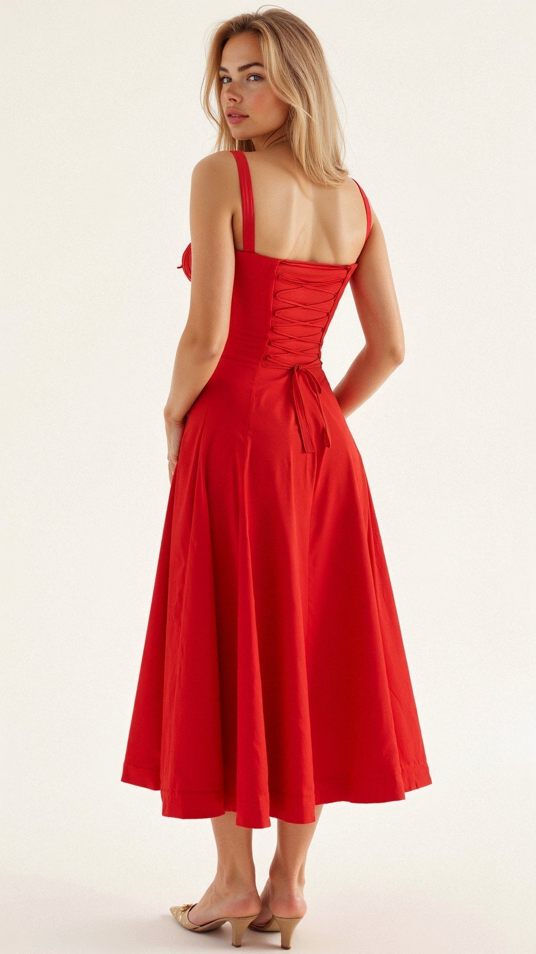 Mathilde – Robe midi à corset femme