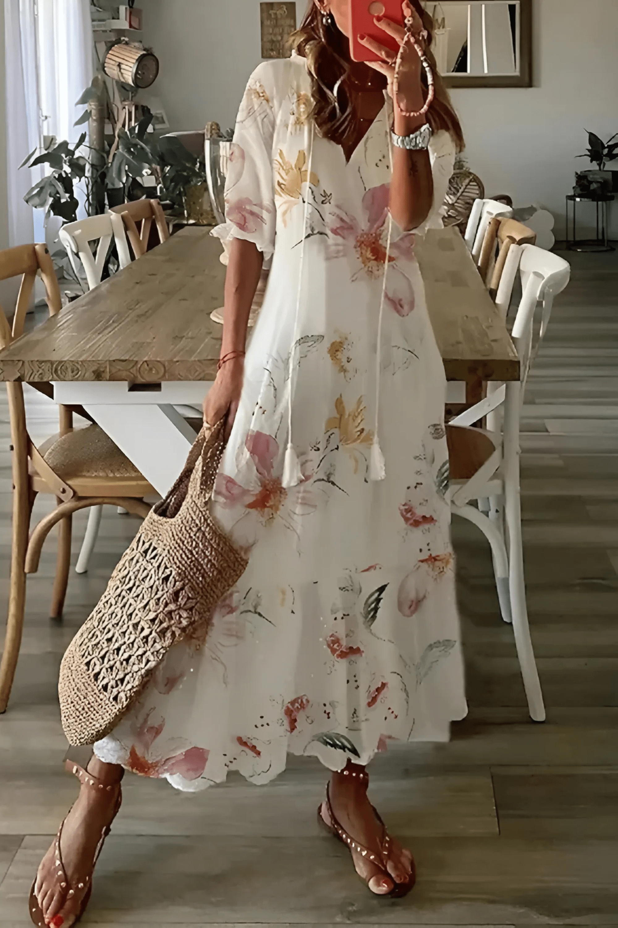 Juliette – Robe midi légère et imprimée femme