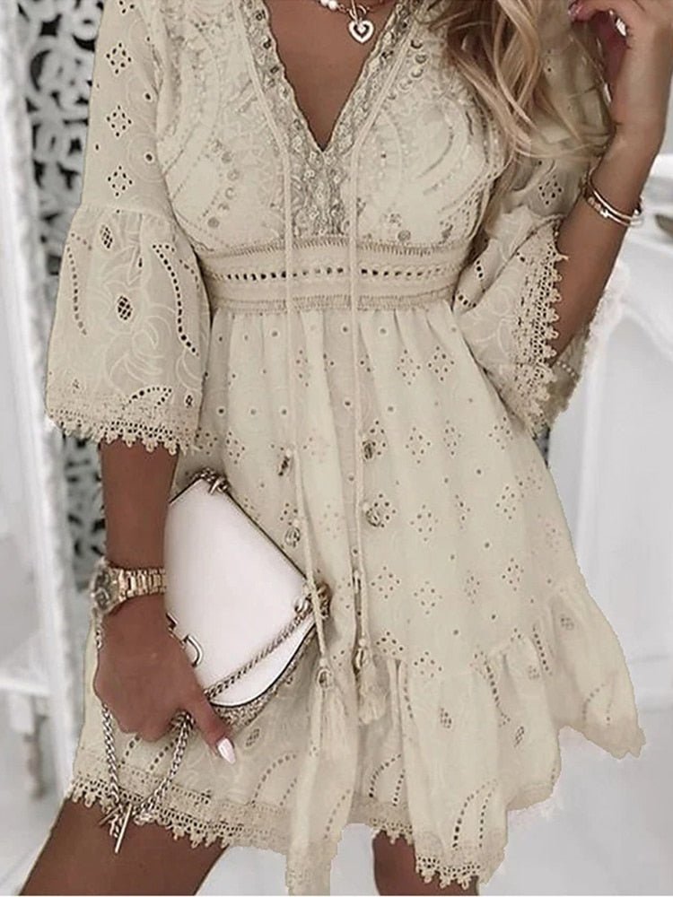 Léa – Robe mini bohème femme