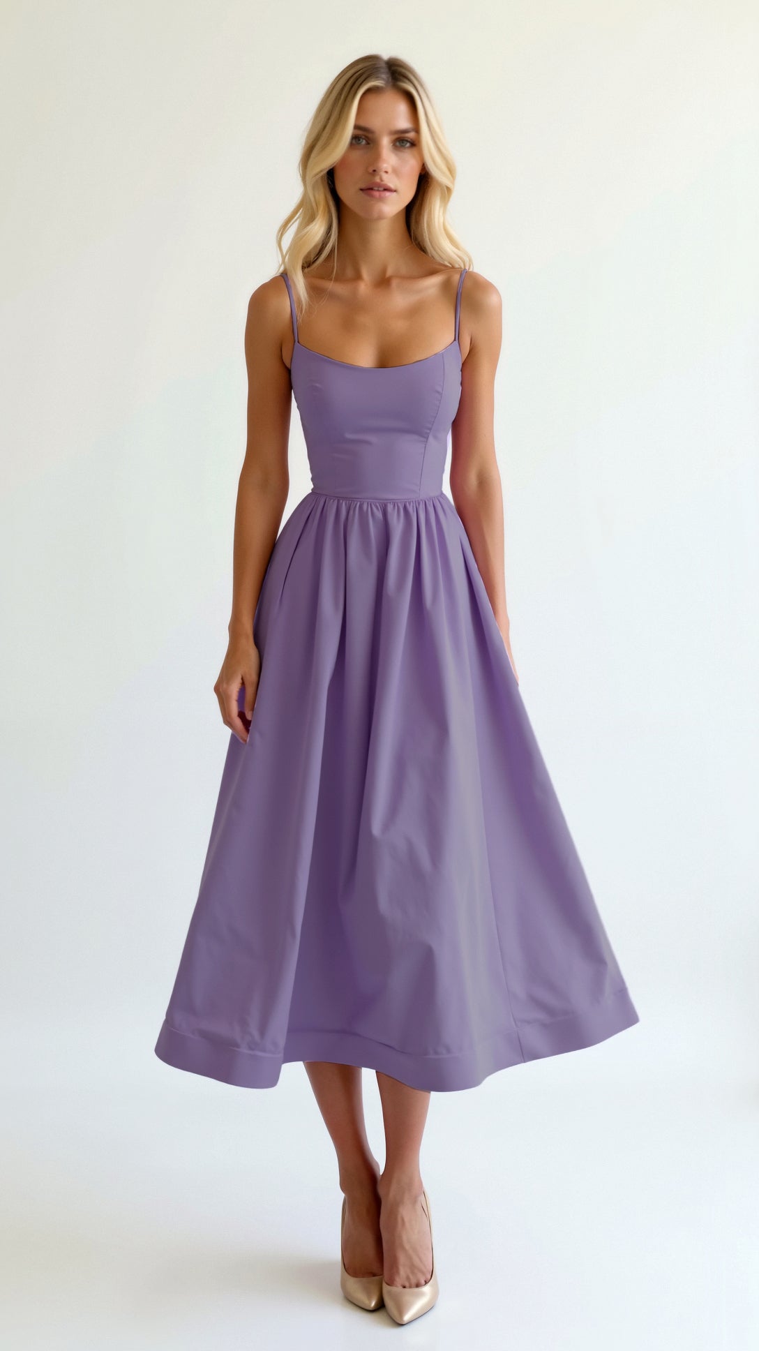 Laurine – Robe midi fluide femme