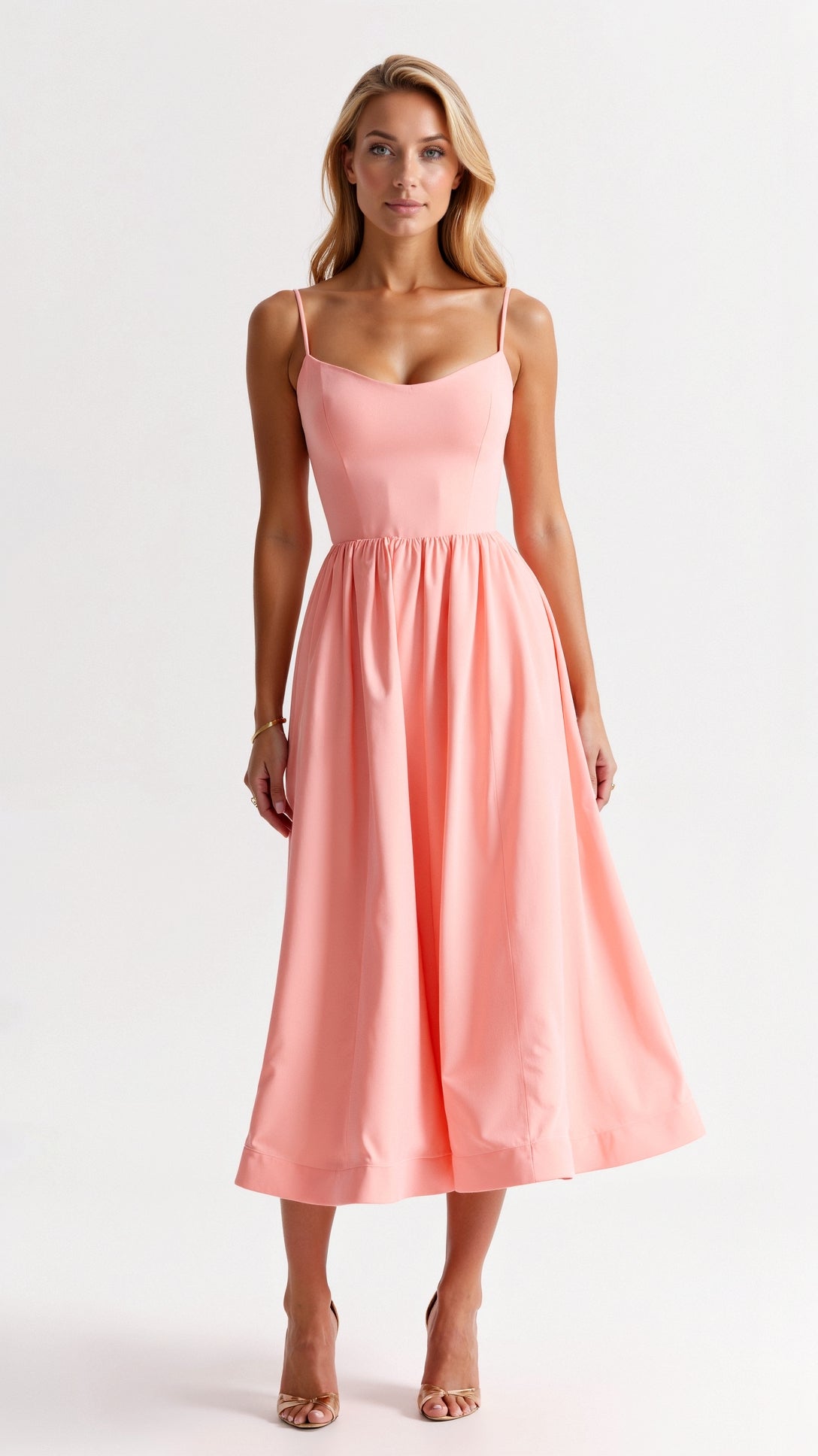 Laurine – Robe midi fluide femme