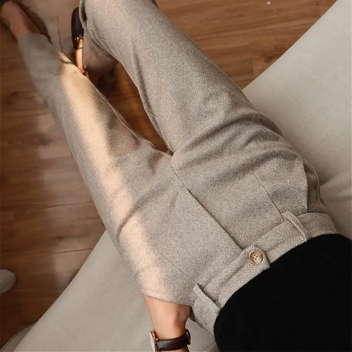 Pantalon en laine homme coupe ajustée 1