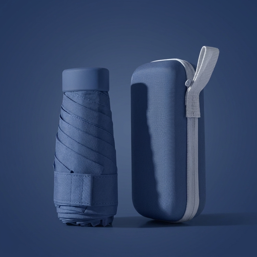 Parapluie pliant compact anti-vent avec étui déperlant et armature en acier inoxydable 8