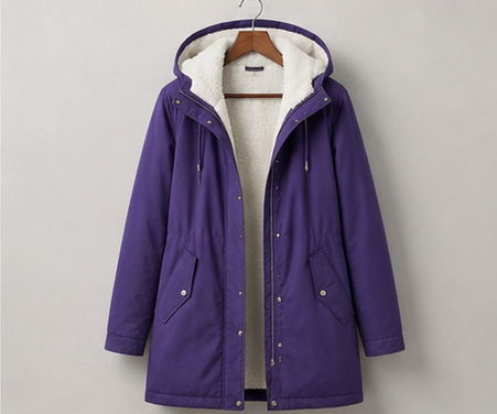 Parka femme à capuche doublée polaire mi-longue 5