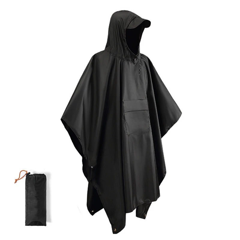 Poncho de pluie imperméable à capuche unisexe avec étui de rangement 3