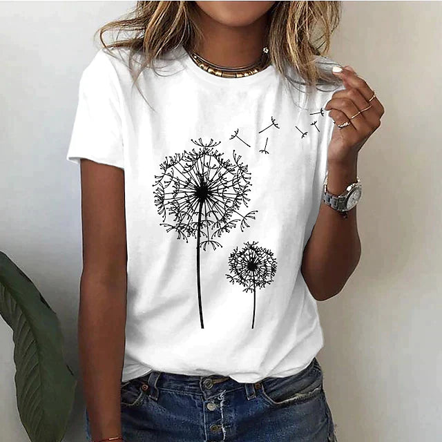 Manon – T-shirt d’été à col rond et manches courtes femme