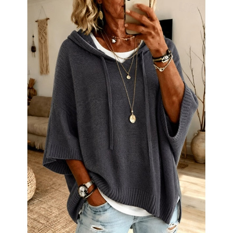Pull à capuche femme oversize à cordon de serrage 2