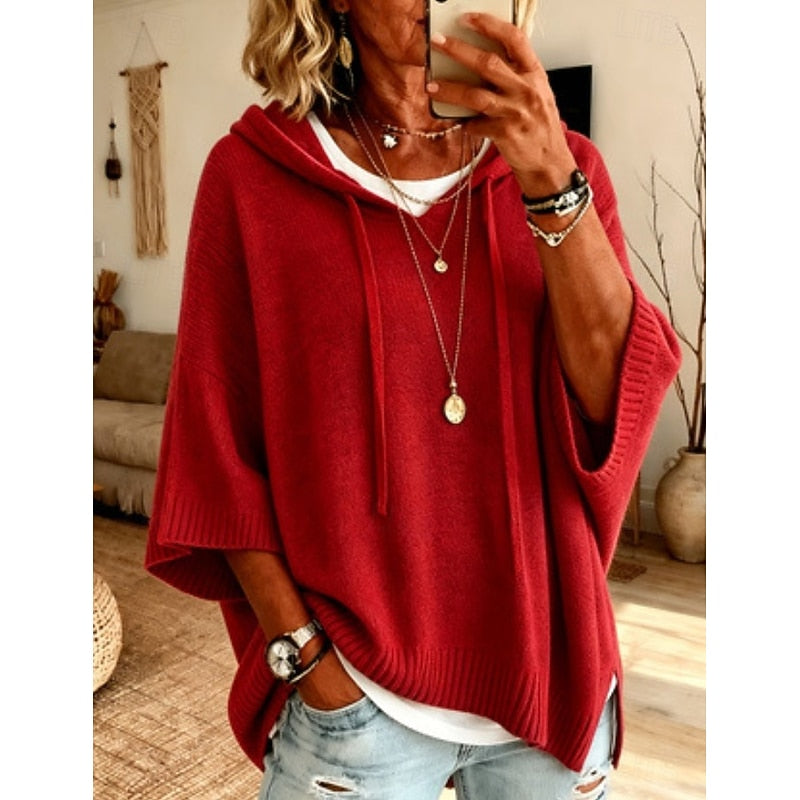 Pull à capuche femme oversize à cordon de serrage 3