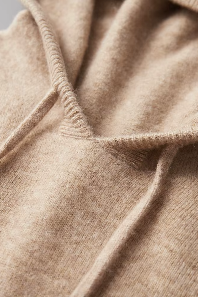 Pull à capuche homme en maille tricotée à cordon de serrage et bords côtelés 5