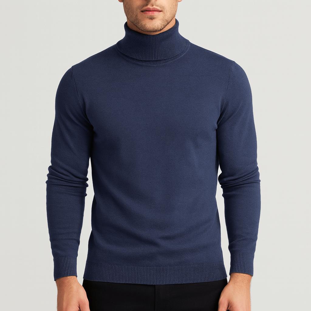 Pull col roulé homme en coton léger, fin et respirant 2