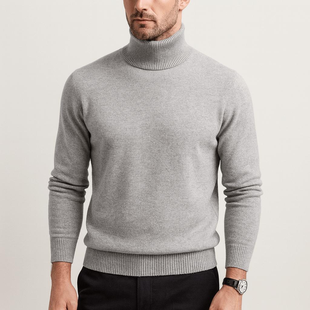 Pull col roulé homme en laine douce et chaude à coupe classique 6
