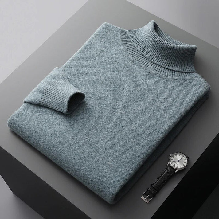 Pull col roulé homme en laine souple à coupe flatteuse 8