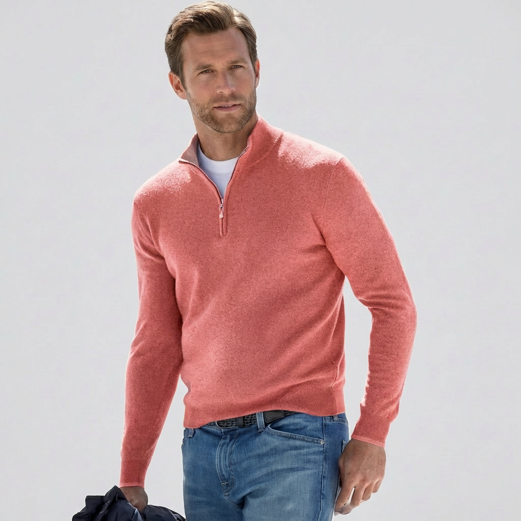 Pull col V homme en coton doux et respirant, coupe regular 1