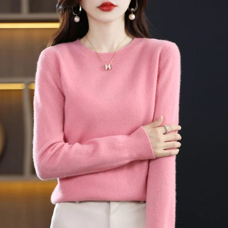 Pull en laine chaud pour femme coupe classique 1