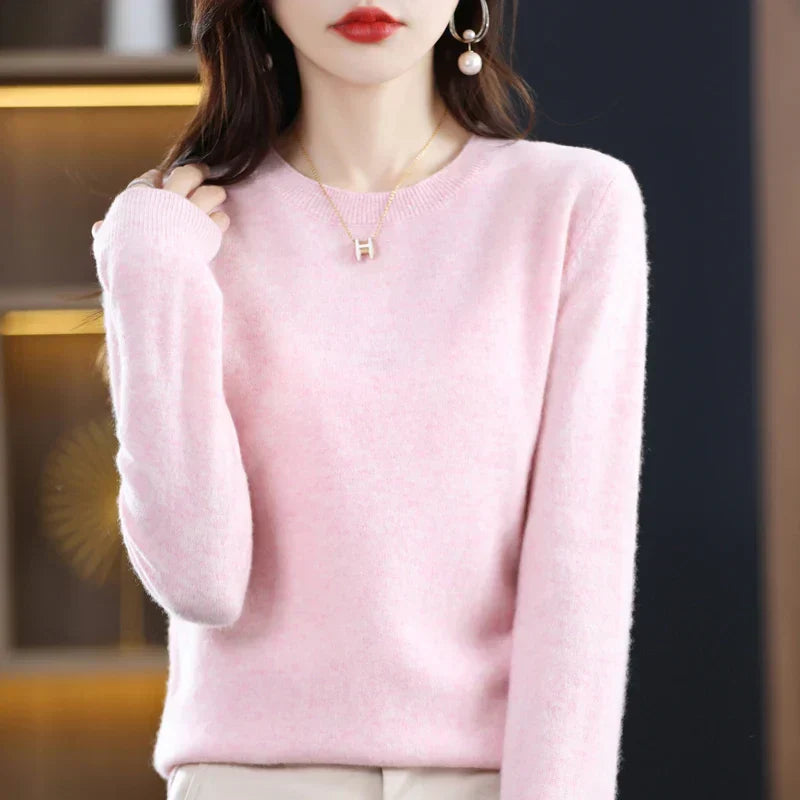 Pull en laine chaud pour femme coupe classique 17