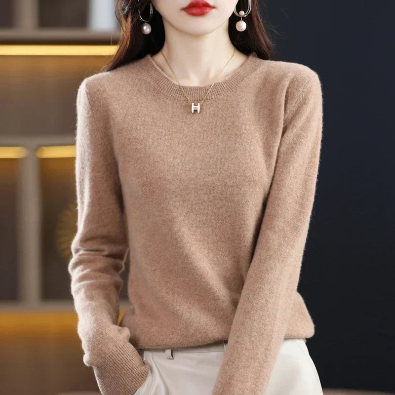 Pull en laine chaud pour femme coupe classique 20