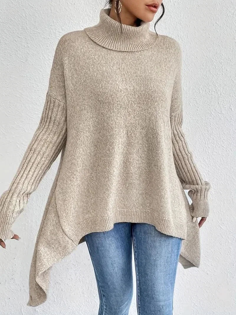 Pull en laine femme à col roulé coupe oversize 6