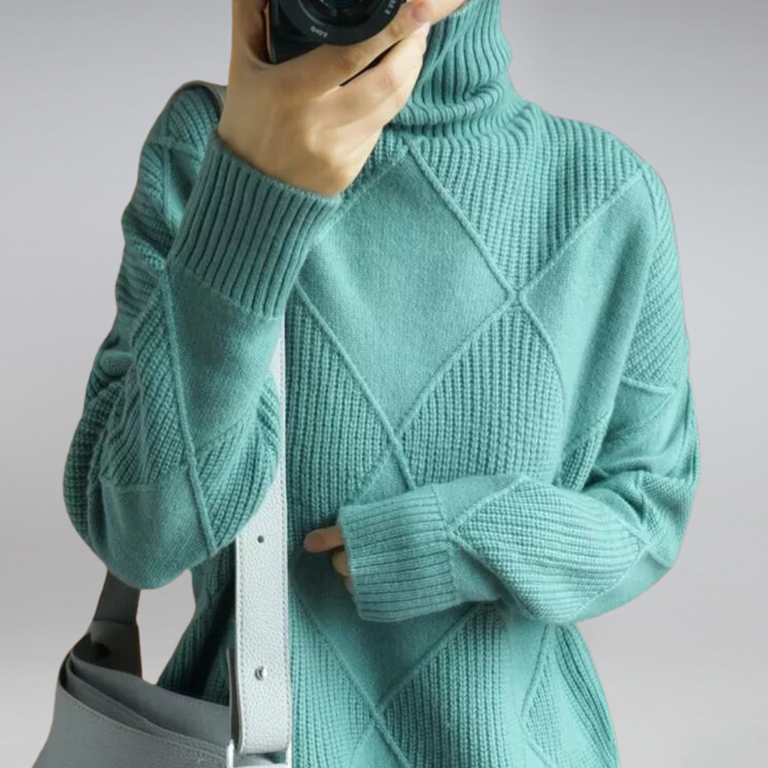 Pull femme en laine à col roulé chaud et respirant 8