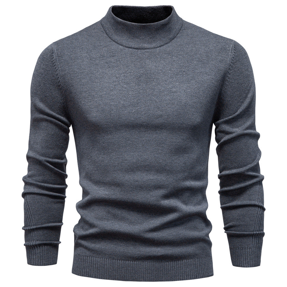 Pull homme col montant en maille fine coupe ajustée 2