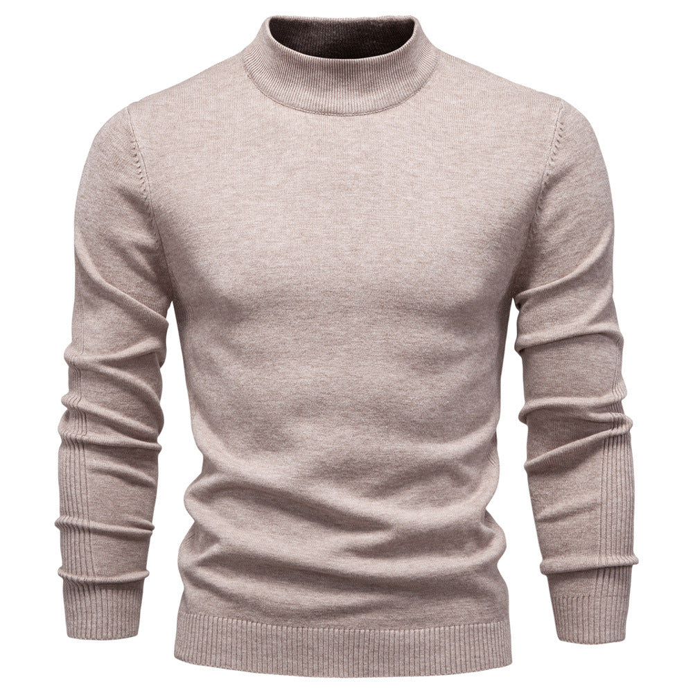 Pull homme col montant en maille fine coupe ajustée 4