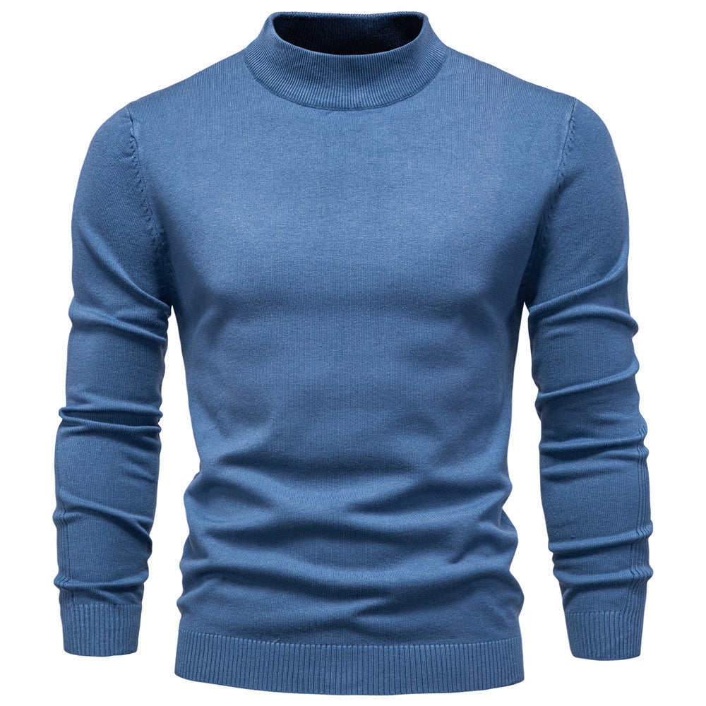 Pull homme col montant en maille fine coupe ajustée 5