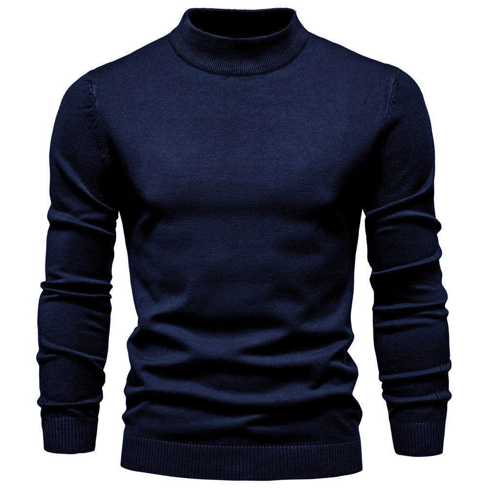Pull homme col montant en maille fine coupe ajustée 7