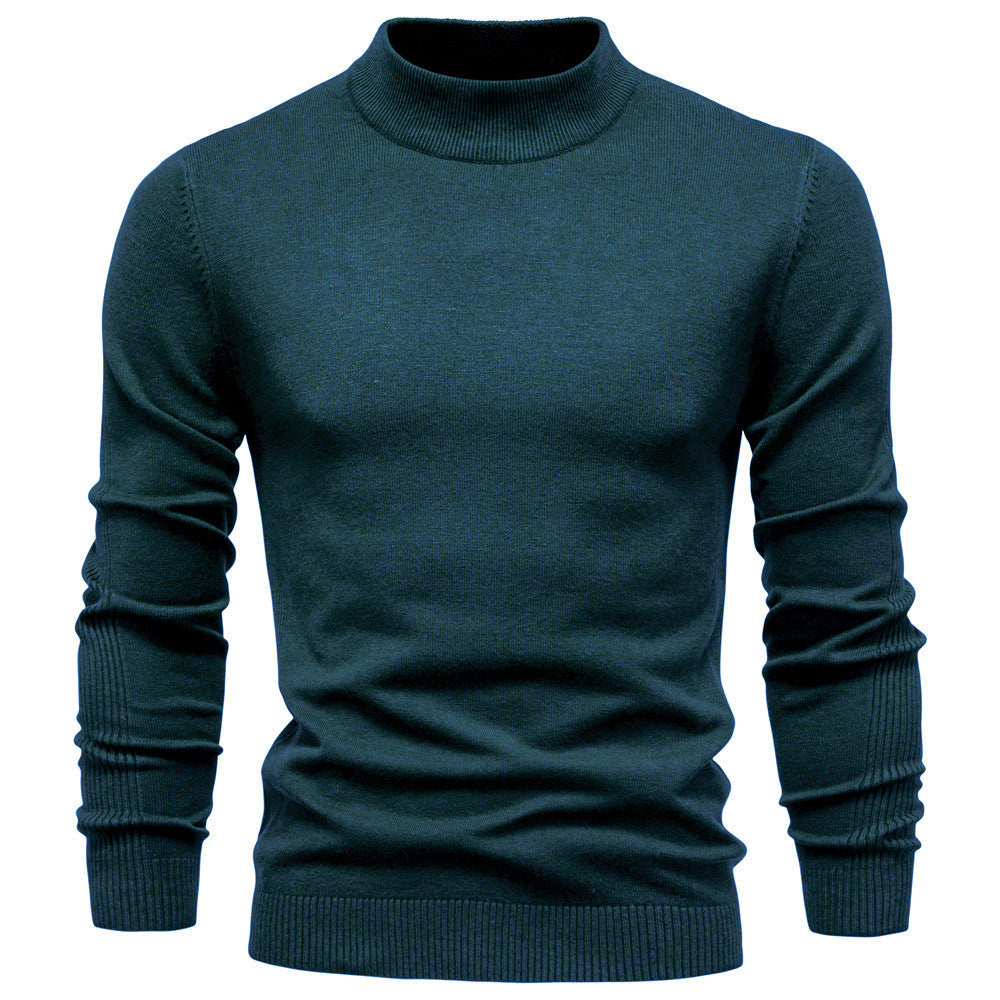 Pull homme col montant en maille fine coupe ajustée 8