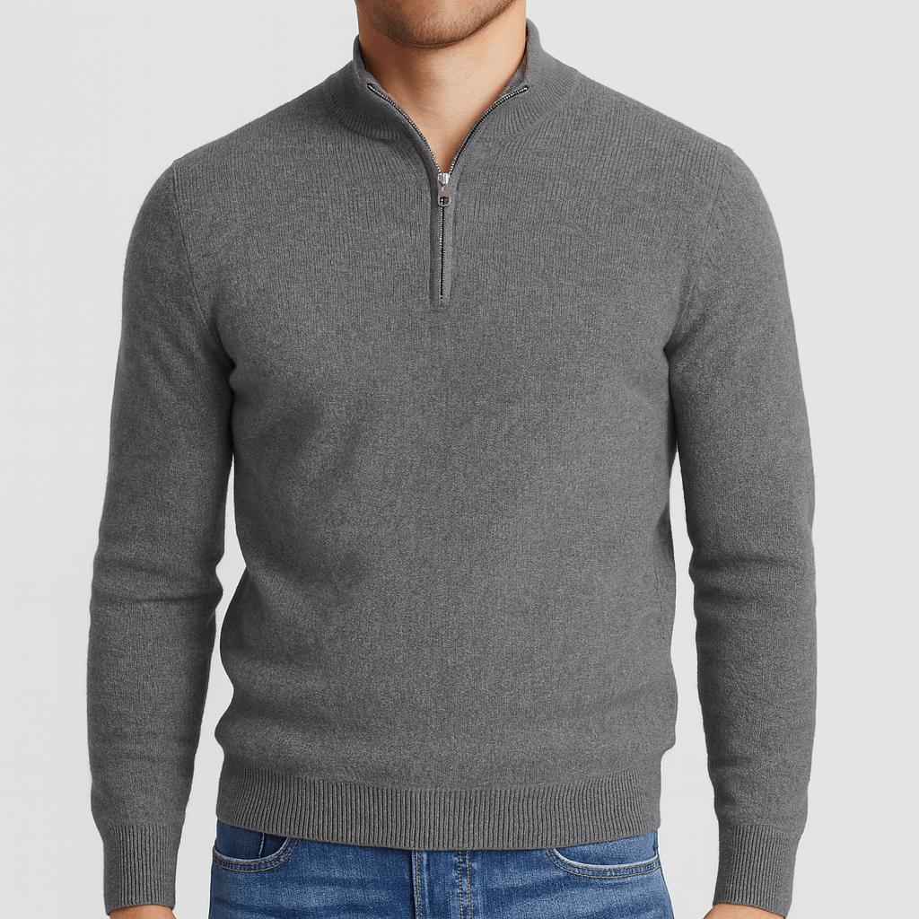 Pull homme col V en laine mérinos à maille texturée et coupe classique 8
