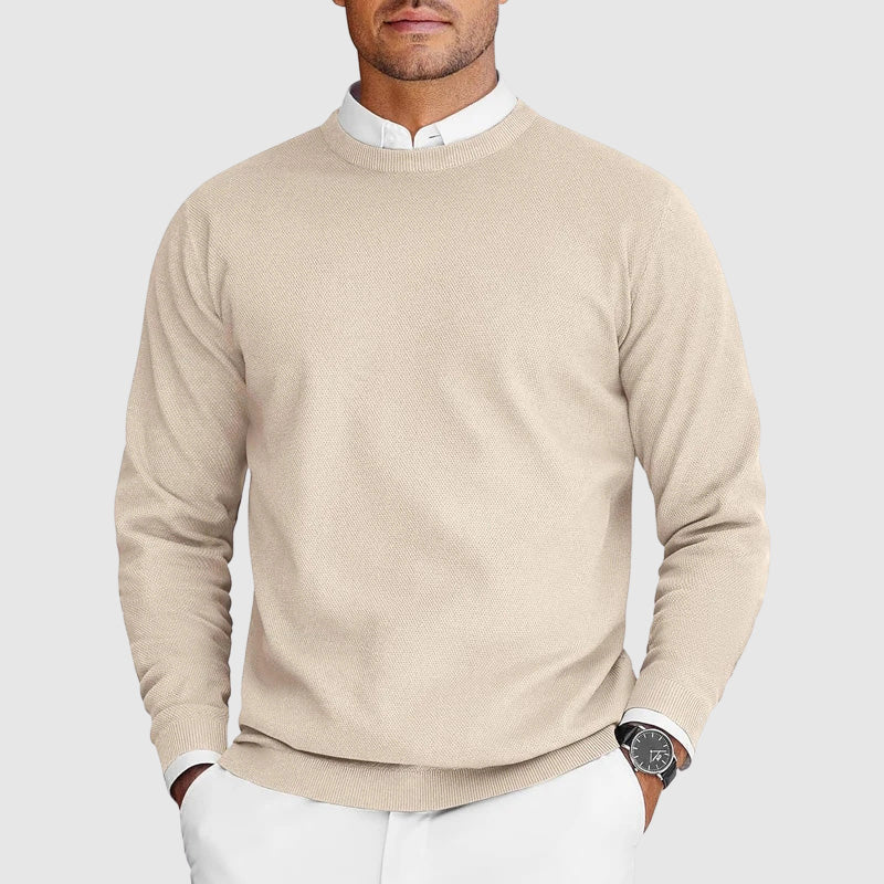 Pull homme en maille à col rond texturé et manches longues 3