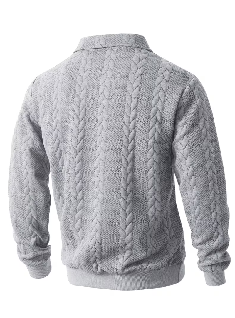 Pull homme torsadé à col zippé 10